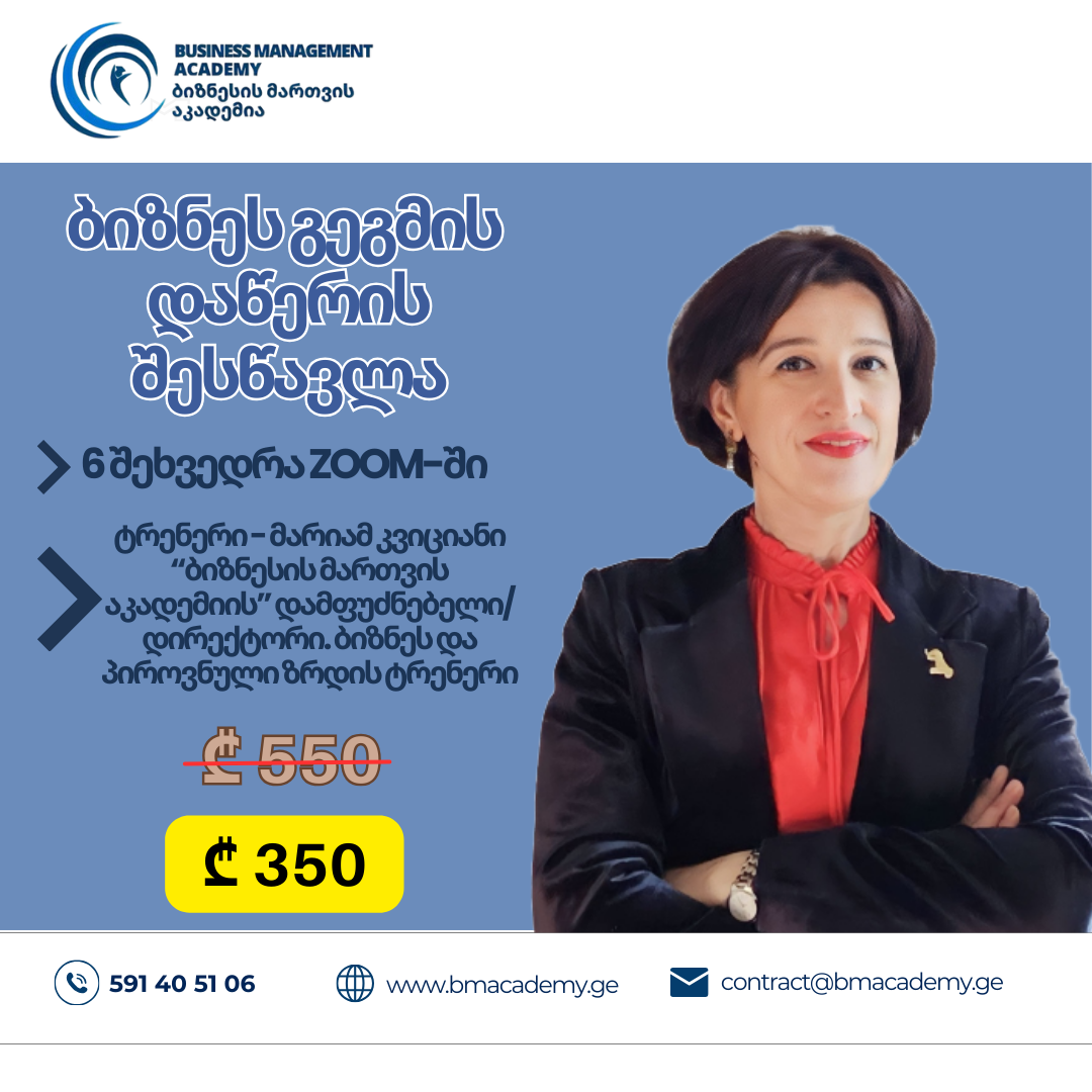 ბიზნესგეგმის დაწერის სწავლების ონლაინ კურსი